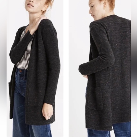 Madewell Sweaters - Madewell KENT open front cardigan Charcoal fleck US L Pre-loved - slouchy US L